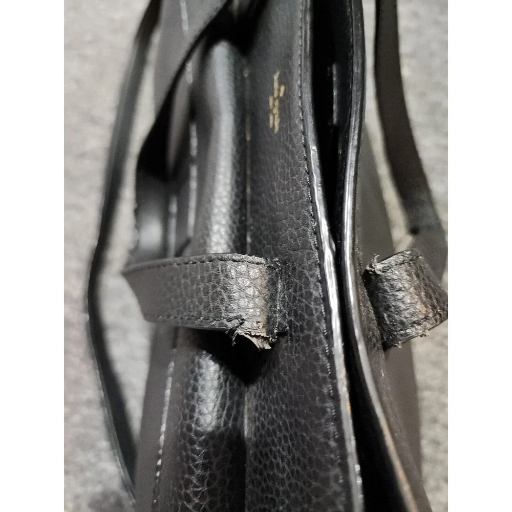 KATE SPADE NEW YORK CHANTAL BRIDGE PLACE PEBBLED LEATHER‎ SATCHEL BLACK